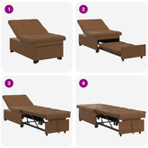 Sofa Bed Brązowy 194 x 67 x 82 cm Tkanina Huahua