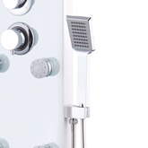 vidaXL Panel prysznicowy, szkło, 25 x 44,6 x 130 cm, biały