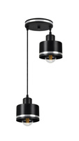 Lampa wisząca Wama podwójna metalowa nad stół czarna z chromem