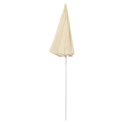 Parasol ogrodowy na stalowym słupku, piaskowy, 180 cm