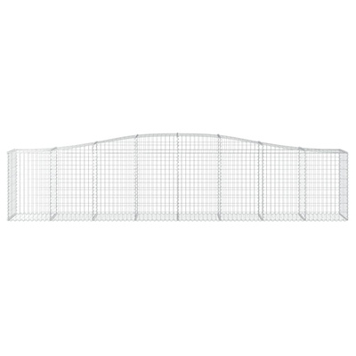 Kosze gabionowe, 8 szt, 400x50x80/100 cm, galwanizowane żelazo
