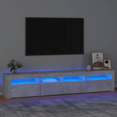 vidaXL Szafka pod TV z oświetleniem LED, szarość betonu, 210x35x40 cm