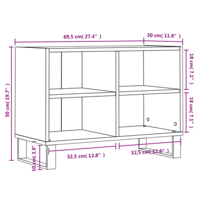 vidaXL Szafka pod TV, biała, wysoki połysk, 69,5x30x50 cm