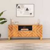 Szafka pod TV, brązowo-czarna 105x33,5x46 cm, lite drewno mango vidaXL