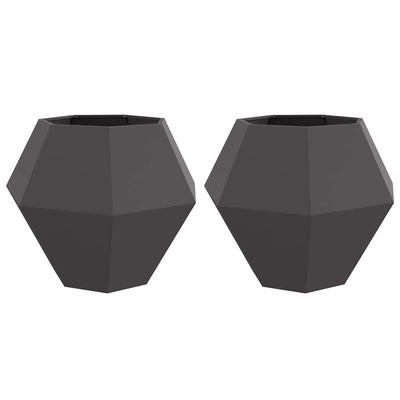 Donica 2 pcs Czarny 100 x 100 x 80 cm Stal