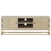vidaXL Szafka pod TV, 110x30x40 cm, bielone drewno mango
