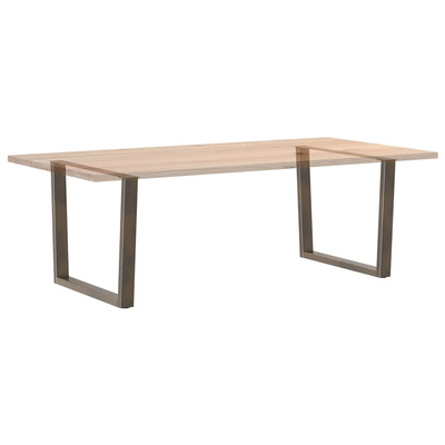 Nogi do stołu jadalnego w kształcie litery V 2 szt. Naturalna stal 100x(72-73,3) cm Stal