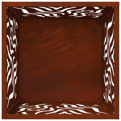 Kominek Brązowy 40 x 40 x 40 cm stal kortenowska