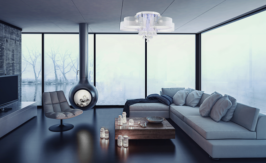 Nowoczesna lampa sufitowa led kryształ ANTILA srebrny wariant 5