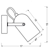 Lampa ścienna kinkiet 1X40W E14 szary GRAY 91-66473