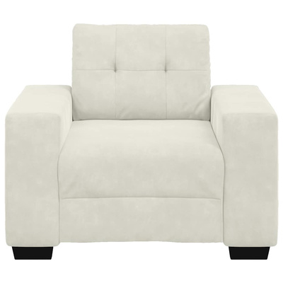 Sofa Fotel Kremowy 100x78x80 cm Aksamit