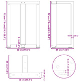 Nogi do stołu jadalnego w kształcie litery T 2 szt. Białe 50x35x(72-73) cm Stal