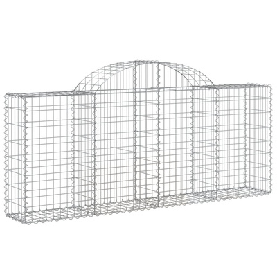 Kosze gabionowe, 14 szt, 200x30x80/100 cm, galwanizowane żelazo