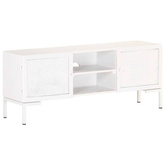 vidaXL Szafka pod TV, biała, 115x30x46 cm, lite drewno mango