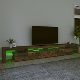 vidaXL Szafka pod TV z oświetleniem LED przydymiony dąb 290x36,5x40 cm