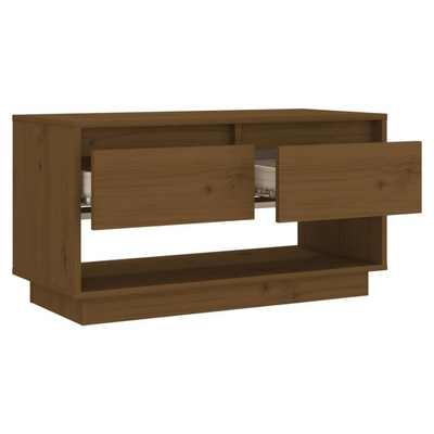vidaXL Szafka pod TV, miodowy brąz, 74x34x40 cm, lite drewno sosnowe