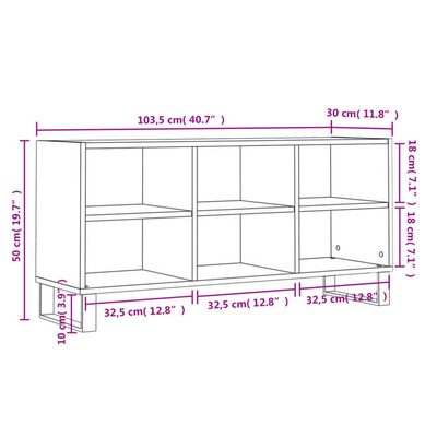 vidaXL Szafka pod TV, czarna, 103,5x30x50 cm, materiał drewnopochodny