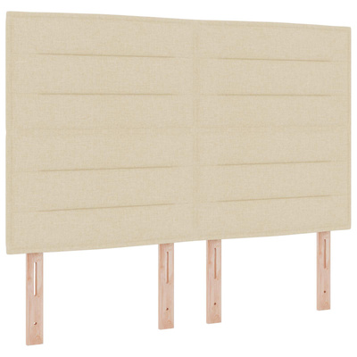 Łóżko ottoman z materacem kremowy 140 x 190 cm tkanina