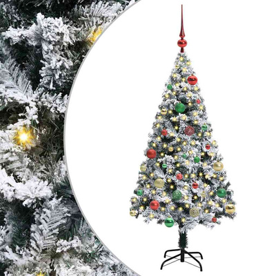 Sztuczna choinka z podstawą Biały 150 cm PVC i Stal i Plastik