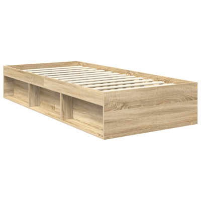 Ramka łóżka Z zagłówkiem Sonoma 90 x 190 cm Lite drewno sosnowe