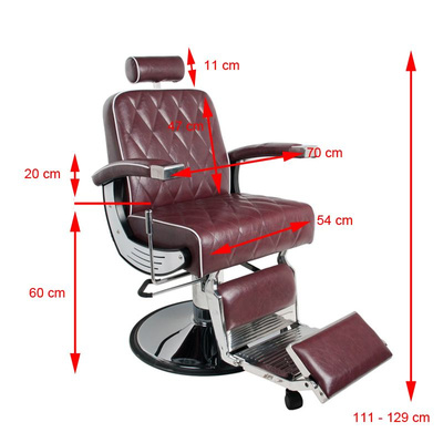 Gabbiano fotel barberski Imperial bordowy 112451