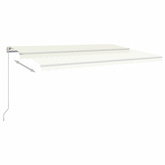 Ręcznie zwijana markiza z LED, 500x350 cm, kremowa