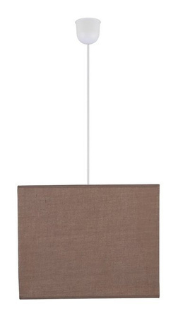 Lampa wisząca z abażurem Basic brązowa kwadratowa tkaninowa do salonu