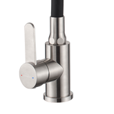 Bateria zlew. dalis z elastyczną 2f wylewką, inox / czarny BZ-64-043-L Invena