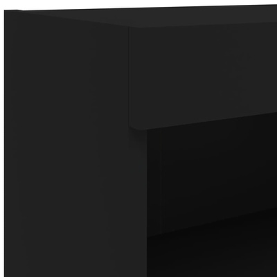 vidaXL Szafka pod TV, z oświetleniem LED, czarna, 60x30x30 cm