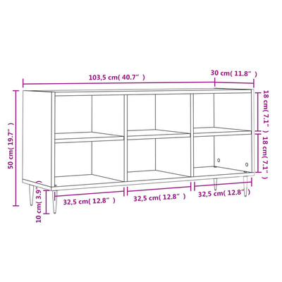 vidaXL Szafka pod TV, brązowy dąb, 103,5x30x50 cm