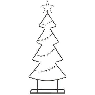 Metalowa choinka świąteczna z podstawą Czarny 90,5 cm Stal