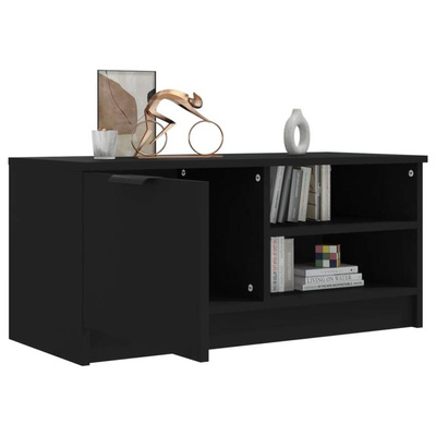 vidaXL Szafka pod TV, czarna, 80x35x36,5 cm, materiał drewnopochodny