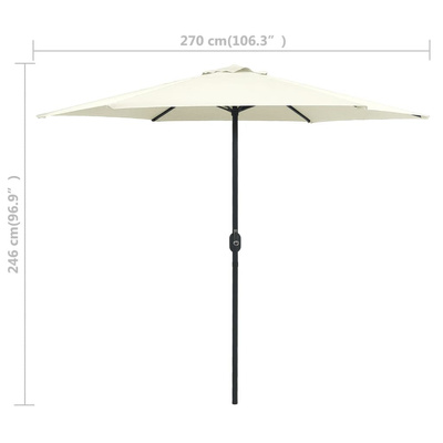 Parasol ogrodowy na aluminiowym słupku, 270x246 cm, piaskowy