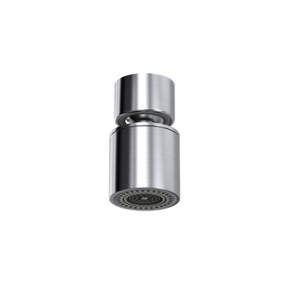 Quadron | AERATOR PERLATOR | STAL SZCZOTKOWANA | obrotowy z funkcją przełączenia strumienia wody na tryb prysznicowy | gwint M22 | wymiary: 4,9 x 2,8 cm