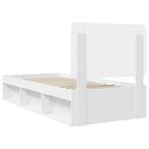 Ramka łóżka Z zagłówkiem Biały 90 x 200 cm Lite drewno sosnowe