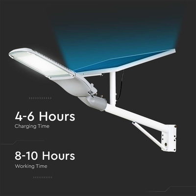 50W Lampa uliczna solarna / Barwa:6000K / Obudowa: Srebrna