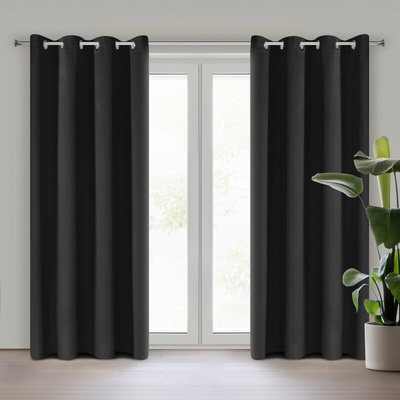 Zasłona Nerisa czarna 140x250