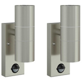 Zewnętrzna lampa ścienna 2 pcs Srebrny 7 x 10 x 22 cm