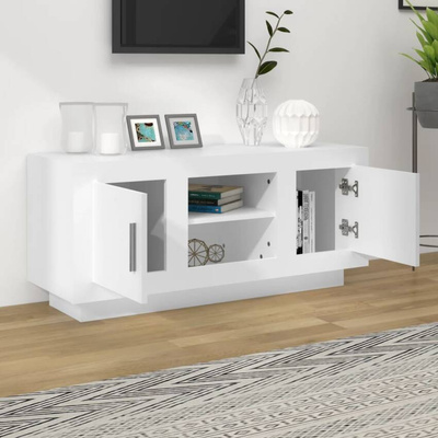vidaXL Szafka pod TV, biała, 102x35x45 cm, materiał drewnopochodny