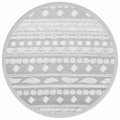 vidaXL Dywan na zewnątrz, szary, ?120 cm, PP model standard