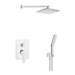 Zestaw podtynkowy z baterią podtynkową 2-funkcyjną Dokos biały/chrom  Invena