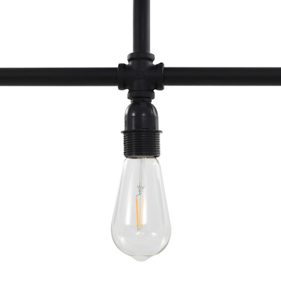 vidaXL Lampa sufitowa, czarna, 3 żarówki E27