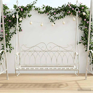 Huśtawka Stal 112 x 60 x 126,5 cm Antyczna biel
