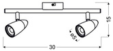 Lampa ścienna kinkiet listwa 2x4W LED chrom LIBERTY 92-49575