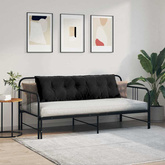 Poduszka na plecy Czarny 160 x 50 cm Tkanina sztruksowa