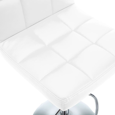 Stołki barowe, 2 szt., białe, sztuczna skóra