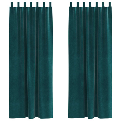 Zasłony zaciemniające 2 pcs Ciemna zieleń 140 x 245 cm Aksamit