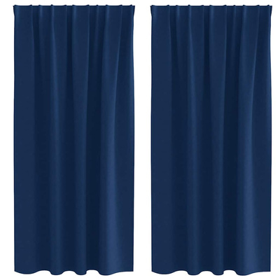 Firany blackout z kółkami 2 pcs Ciemnoniebieski 175 x 140 cm