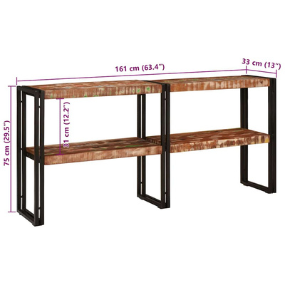 Konsola Wielokolorowe 160 x 33 x 75 cm Lite Drewno Recyklingowe