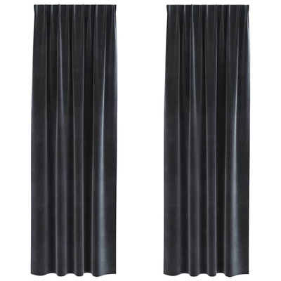 Zasłony zaciemniające 2 pcs Ciemnoszary 140 x 245 cm Aksamit